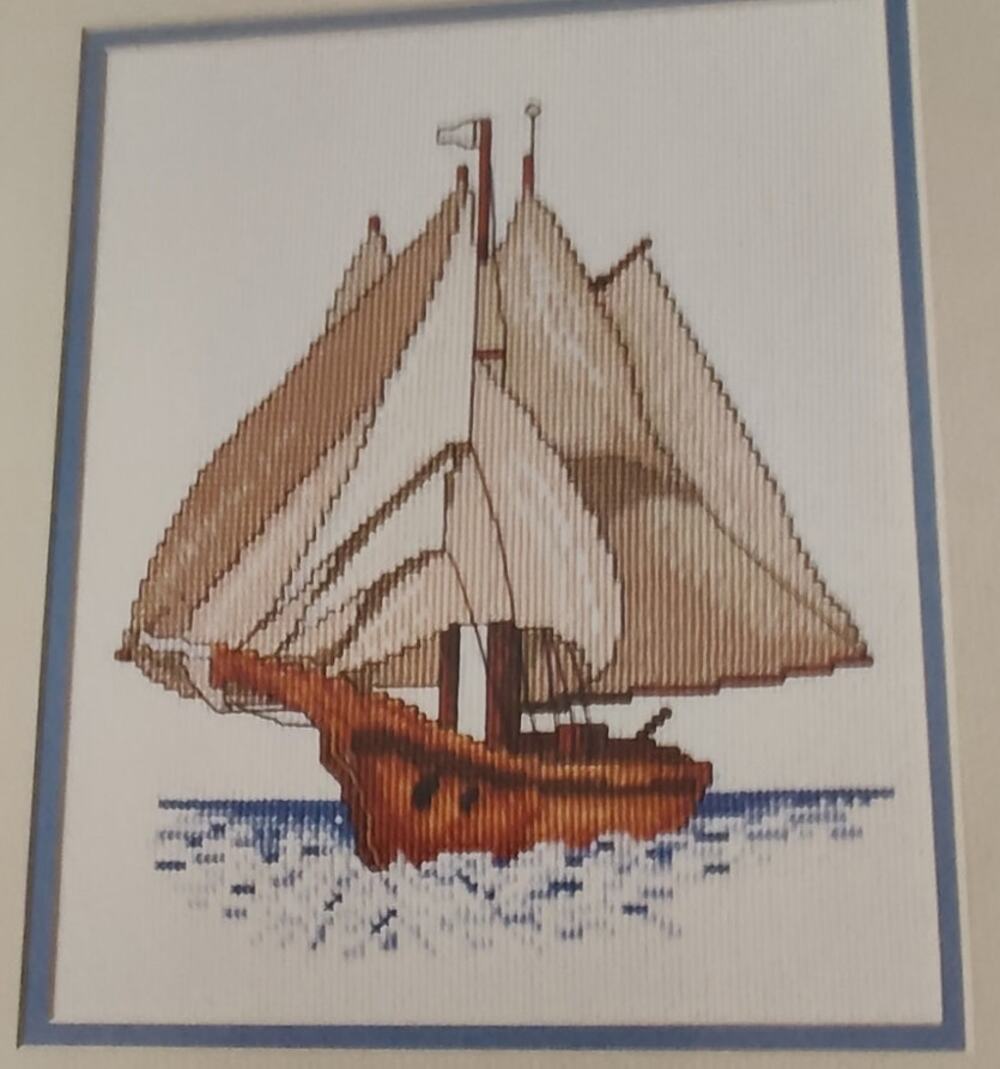 Color Charts Anchors Away Cross Stitch Pattern Sailboat Ship